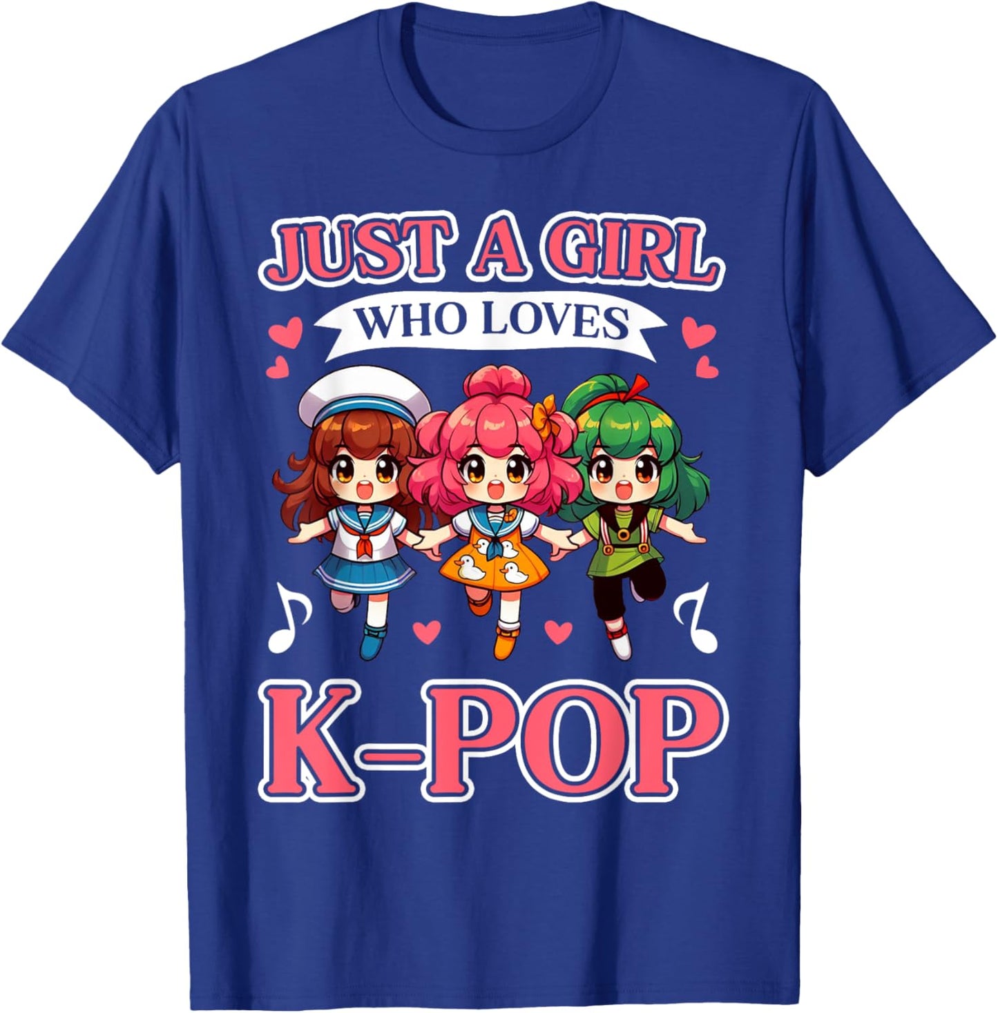 Just A Girl Who Loves K-Pop Fan Korean Music Finger Heart T-Shirt - T-Shirt | Royal