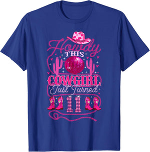 11yr Birthday Cowgirl Western 11 Year Old Girl 11th Birthday T-Shirt - T-Shirt | Royal