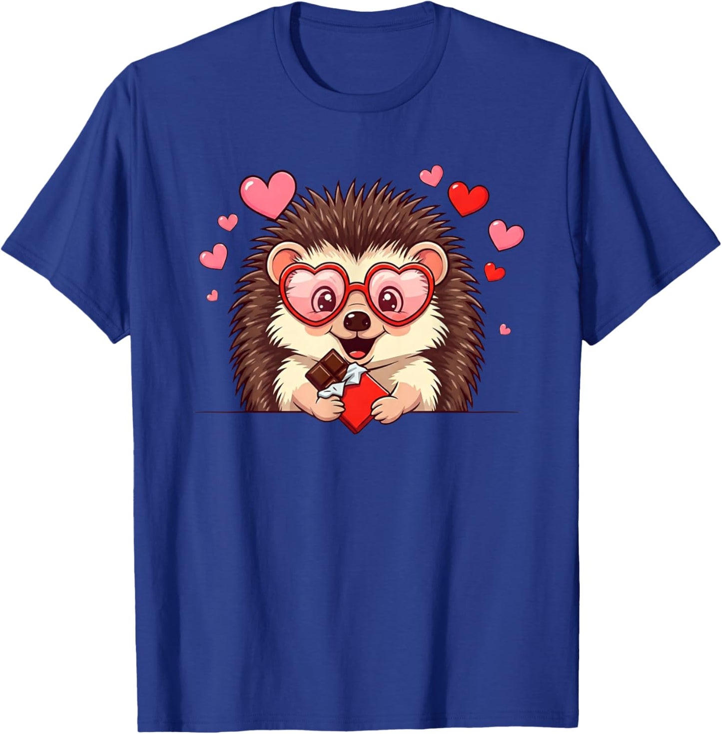 Funny Hedgehog Heart Chocolate Valentine Kids T-Shirt - T-Shirt | Royal