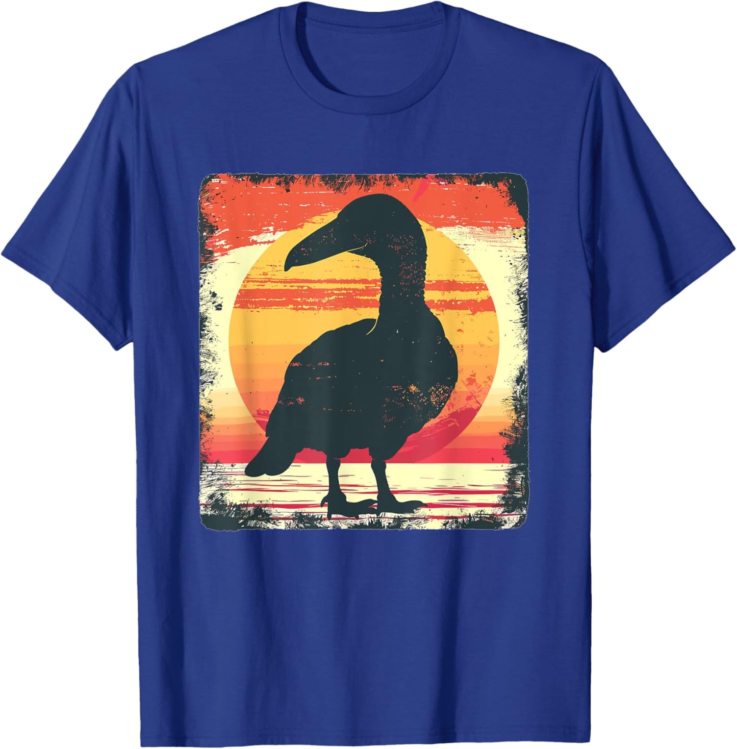 Retro Sunset Dodo Bird T-Shirt - T-Shirt | Royal