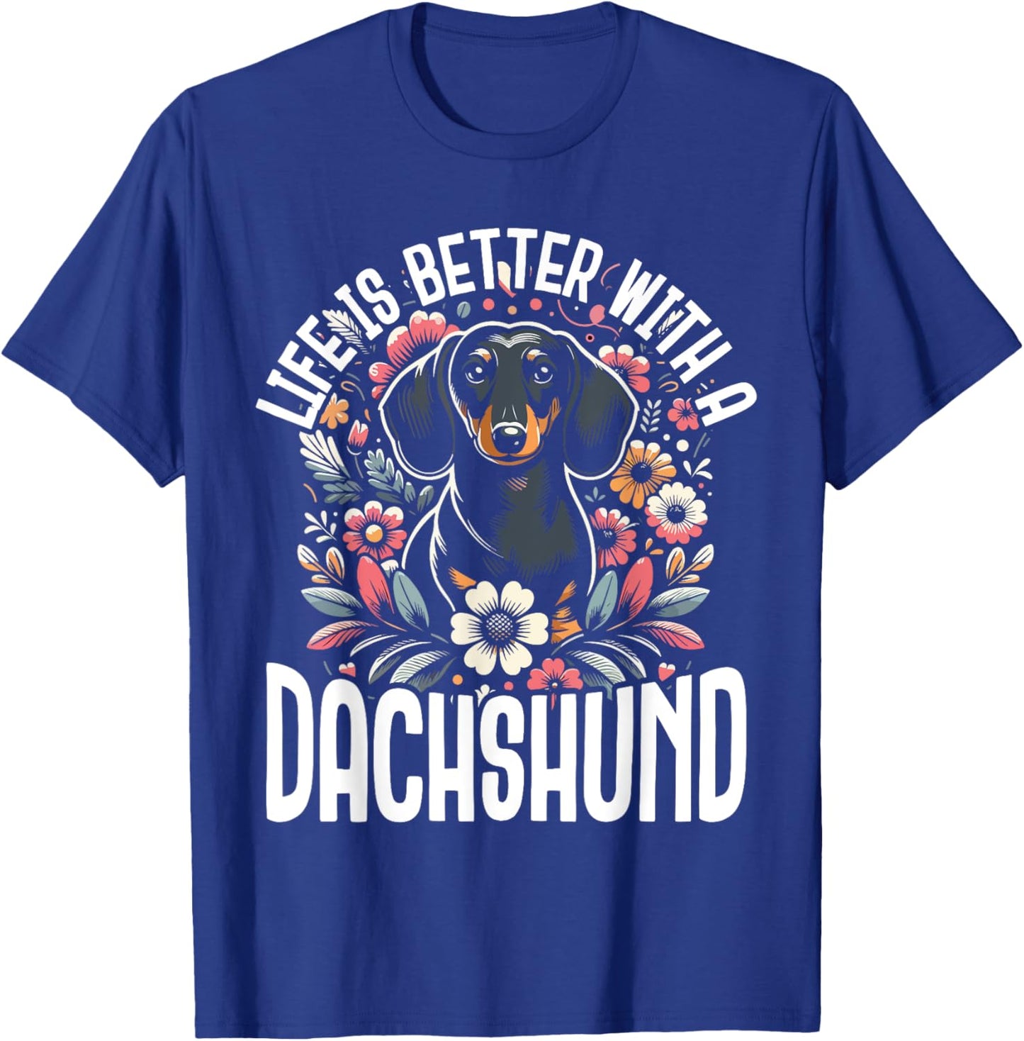 Dachshund Adorable Wiener Dog Sausage Paw Print Men Women T-Shirt - T-Shirt | Royal