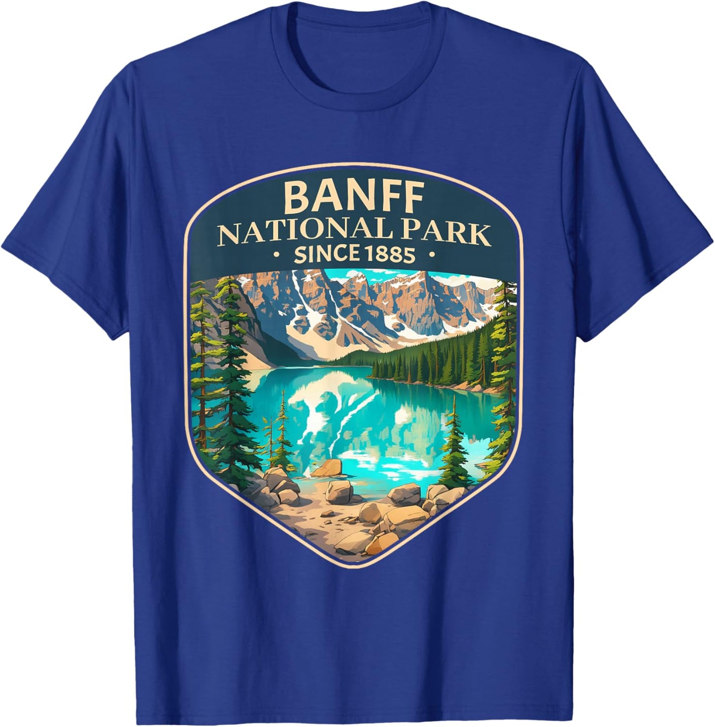Cool Banff National Park Canada Outdoor Camping Hiking T-Shirt - T-Shirt | Royal
