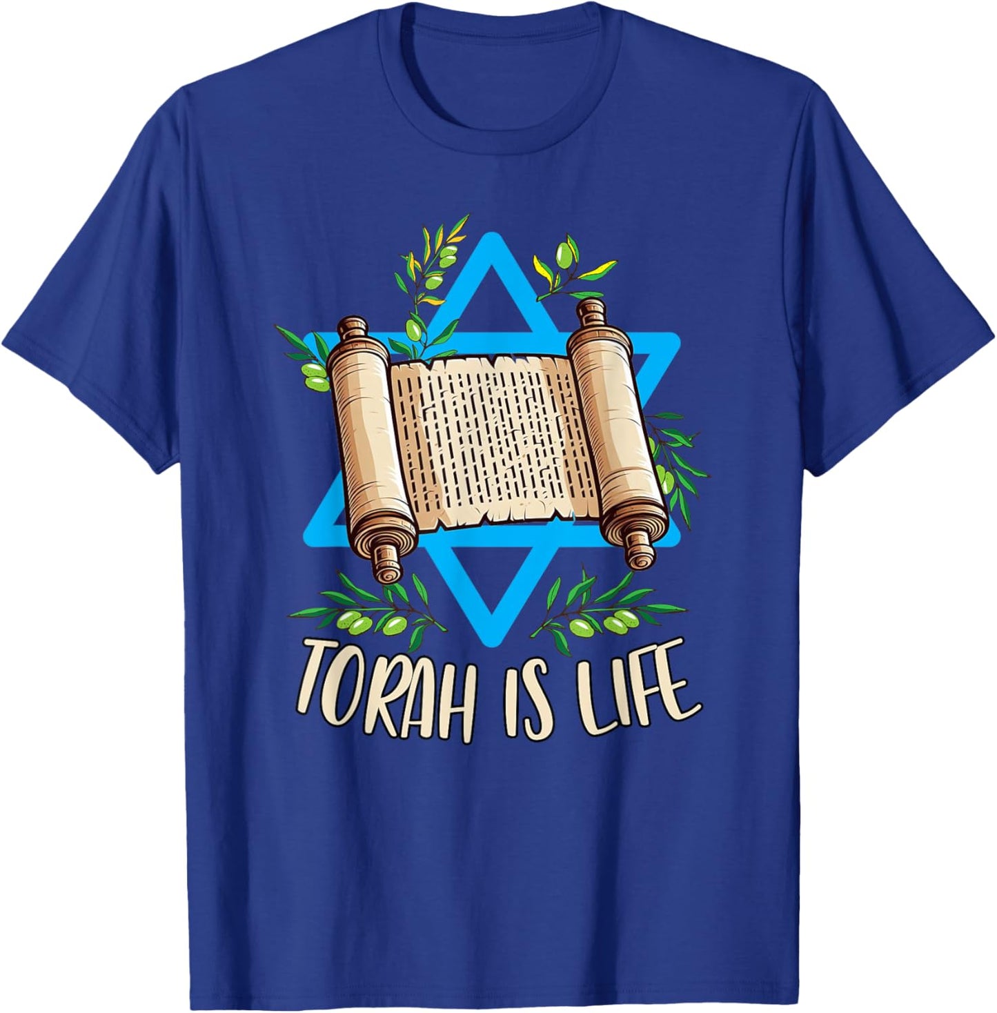 Torah Scroll Jewish Happy Simchat Torah Hebrew Torah Is Life T-Shirt - T-Shirt | Royal