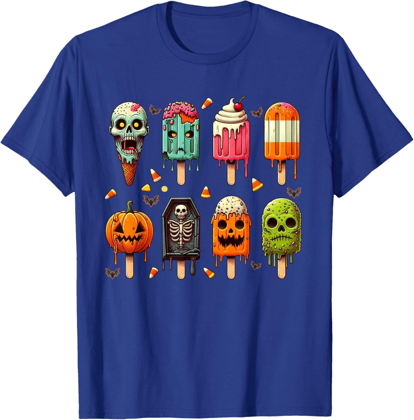 Funny Popsicle Summer Horror Halloween Ice Cream Summerween Men Women Kids T-Shirt - T-Shirt | Royal