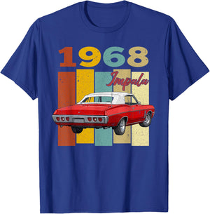Vintage 1968 68 Impala Old School Car Hot Rod T-Shirt - T-Shirt | Royal