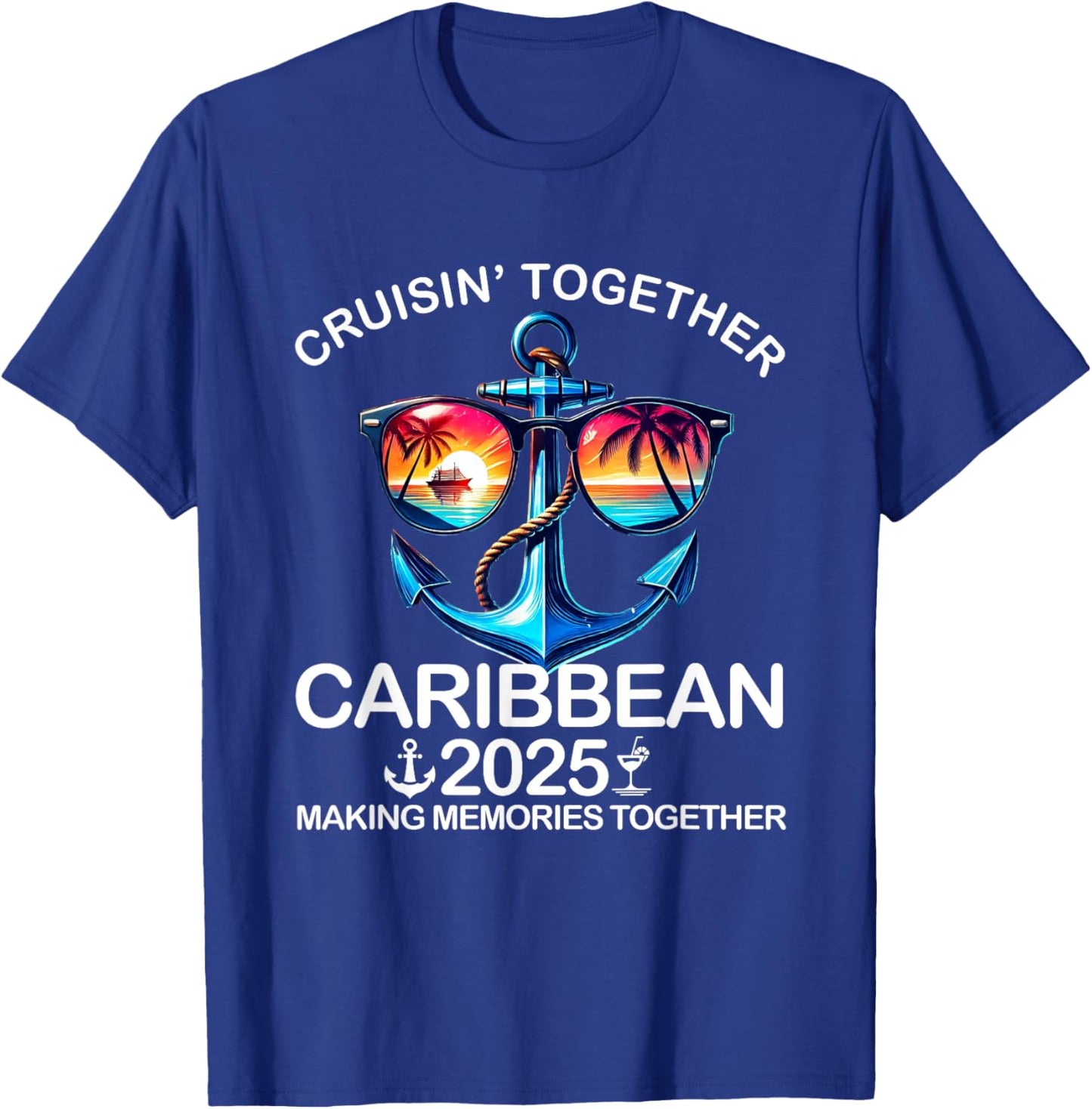 Cruisin' Together Caribbean 2025 Matching Family Vacation T-Shirt - T-Shirt | Royal
