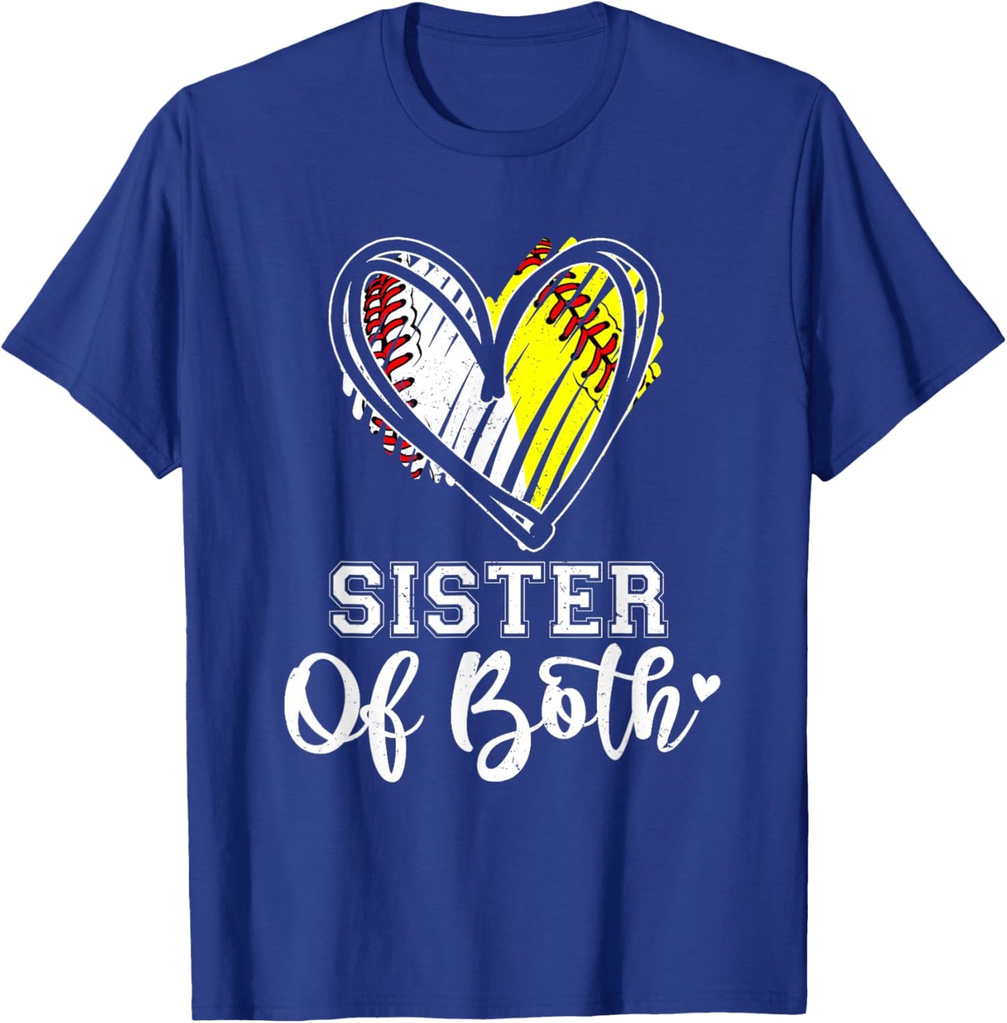 Sister Of Both Baseball Softball Sister T-Shirt - T-Shirt | Royal