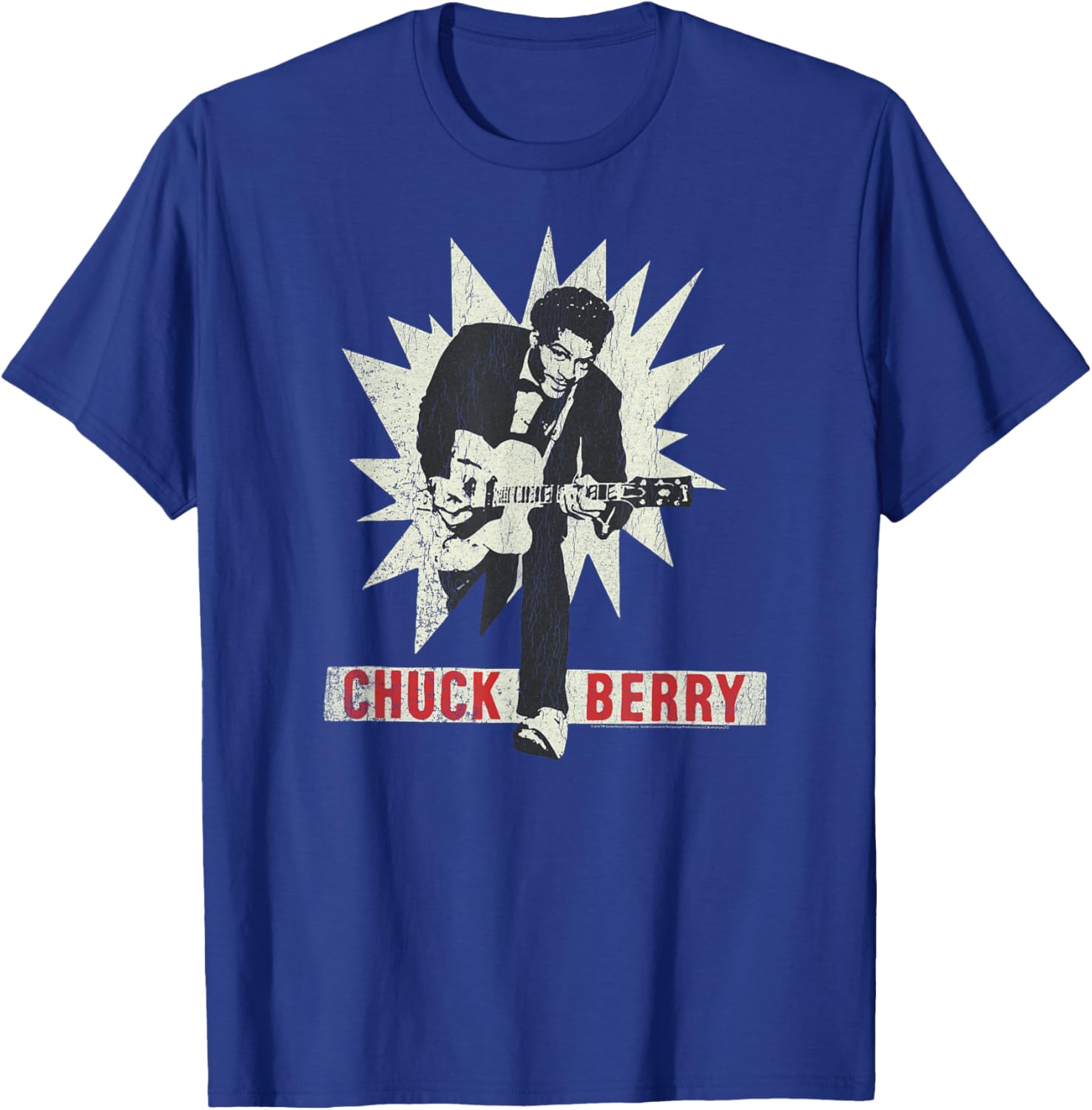 Chuck Berry Duckwalk Starburst T-Shirt - T-Shirt | Royal