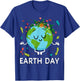Earth Day Shirt Floral Cute & Peaceful Planet Earth Day 2026 T-Shirt - T-Shirt | Royal