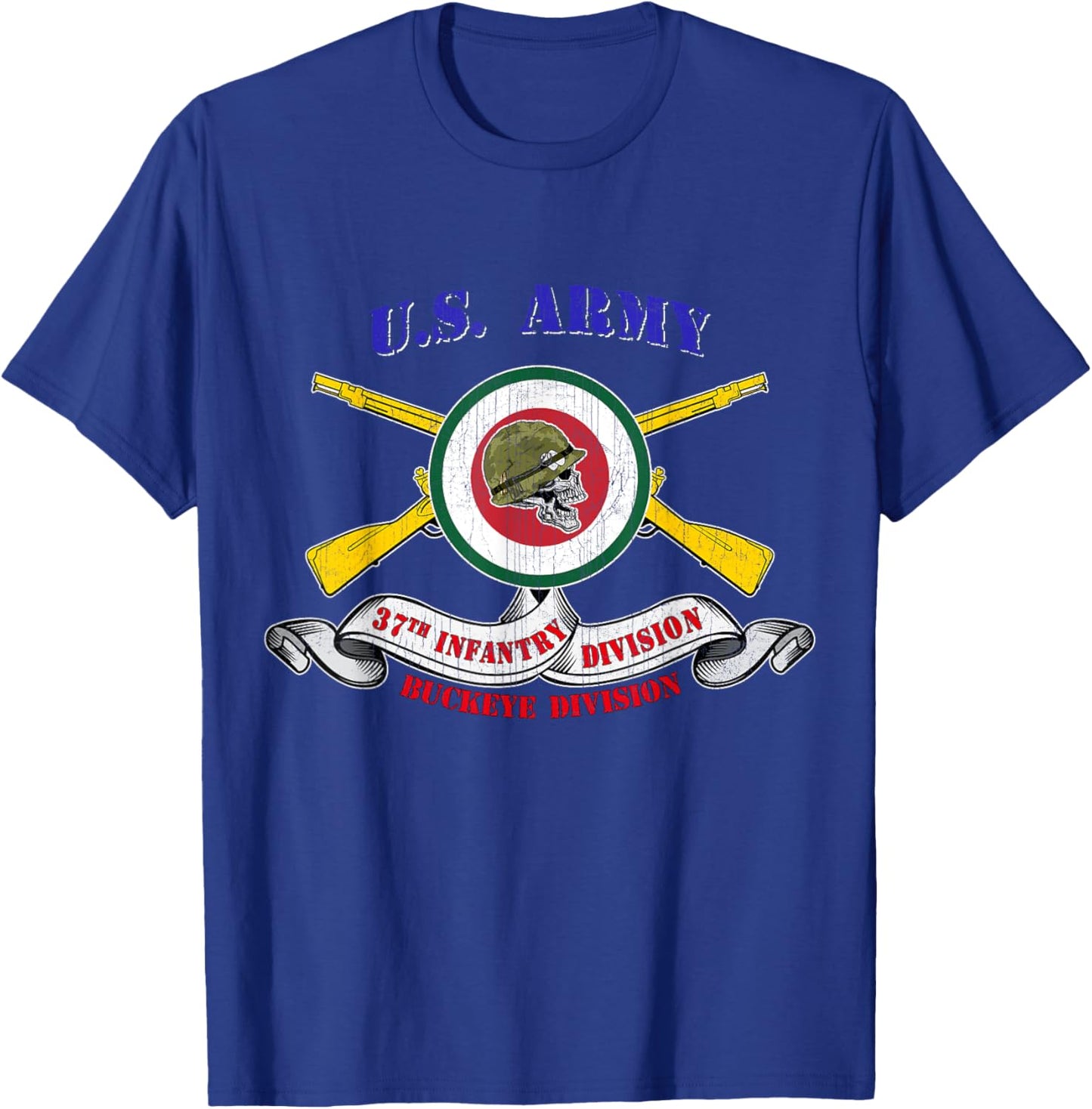 37th Infantry Division 37th ID Veteran Buckeye Division T-Shirt - T-Shirt | Royal