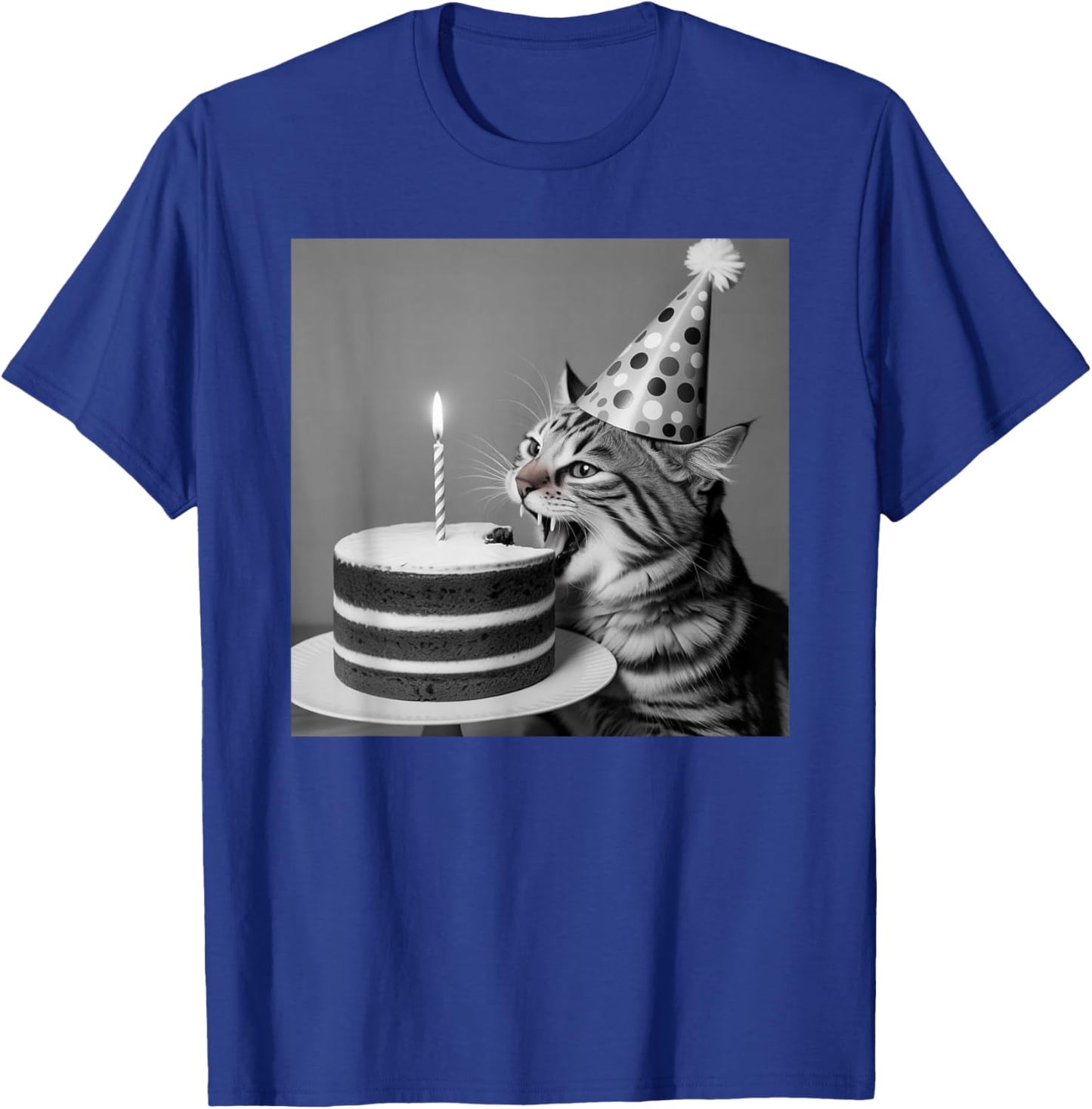 Birthday Cat Birthday Party Cake T-Shirt - T-Shirt | Royal