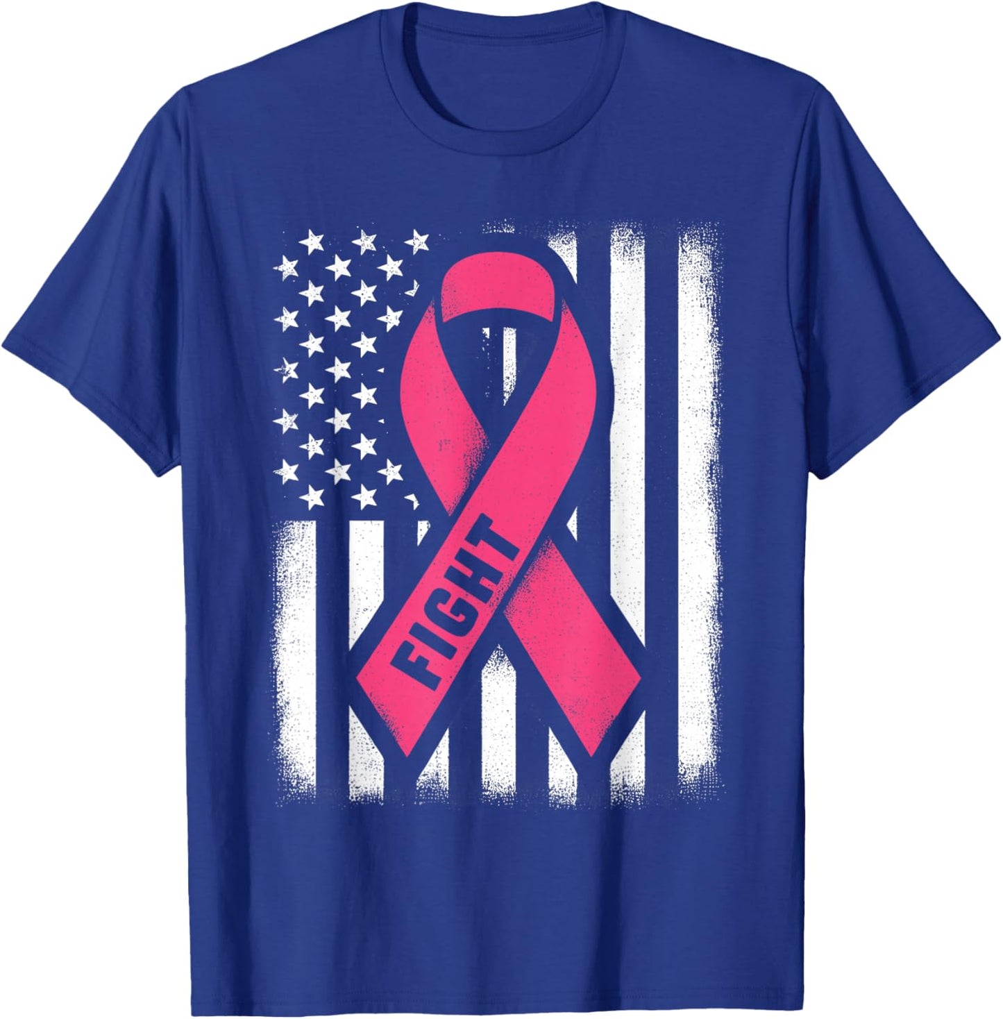 Fight Breast Cancer Shirts Breast Cancer Flag Shirt T-Shirt - T-Shirt | Royal
