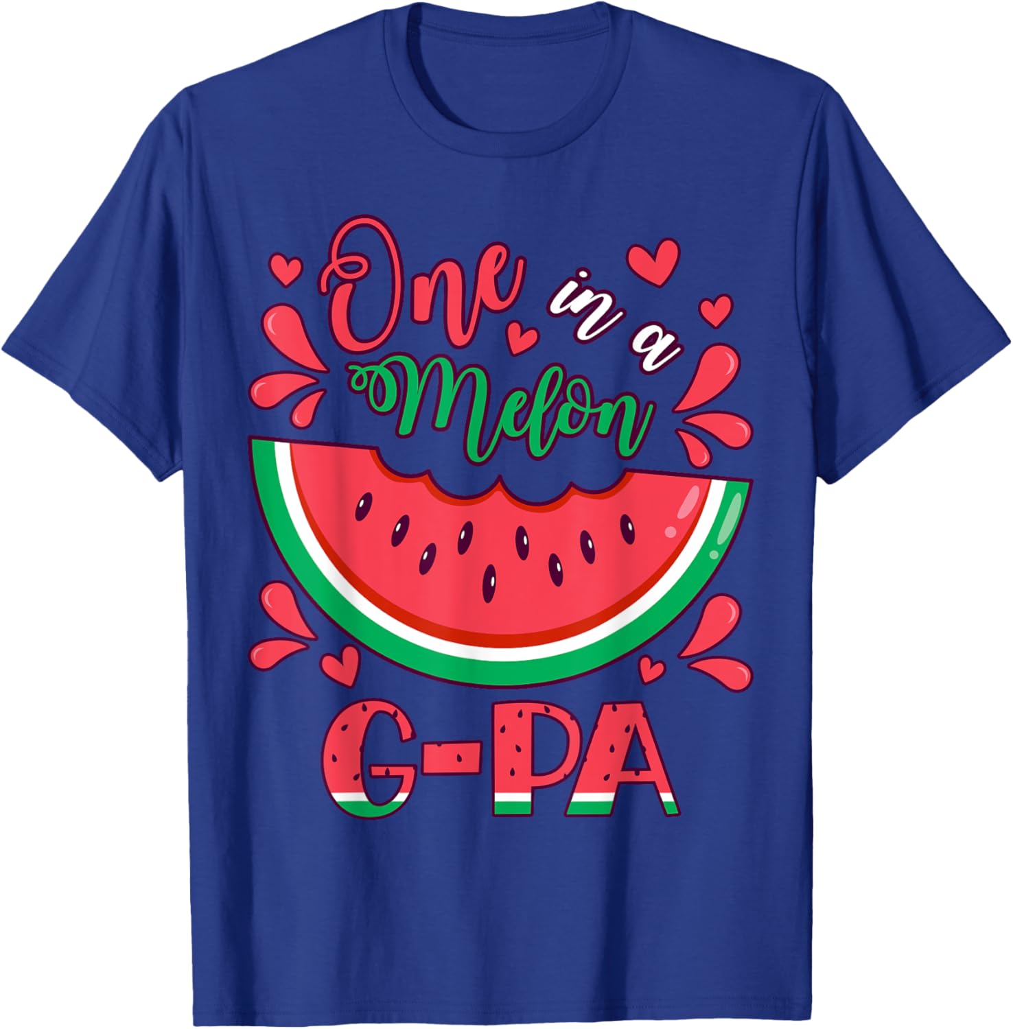 One in a Melon G-Pa Birthday Party Matching Family Group T-Shirt - T-Shirt | Royal