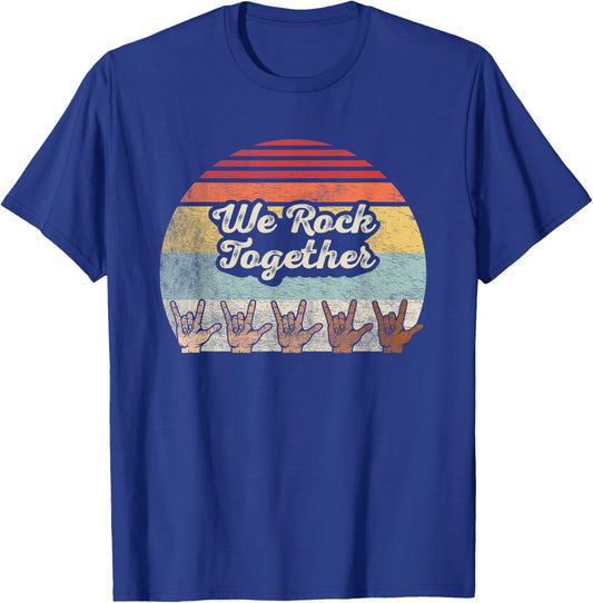 We Rock Together Multicolor Hands T-Shirt - T-Shirt | Royal