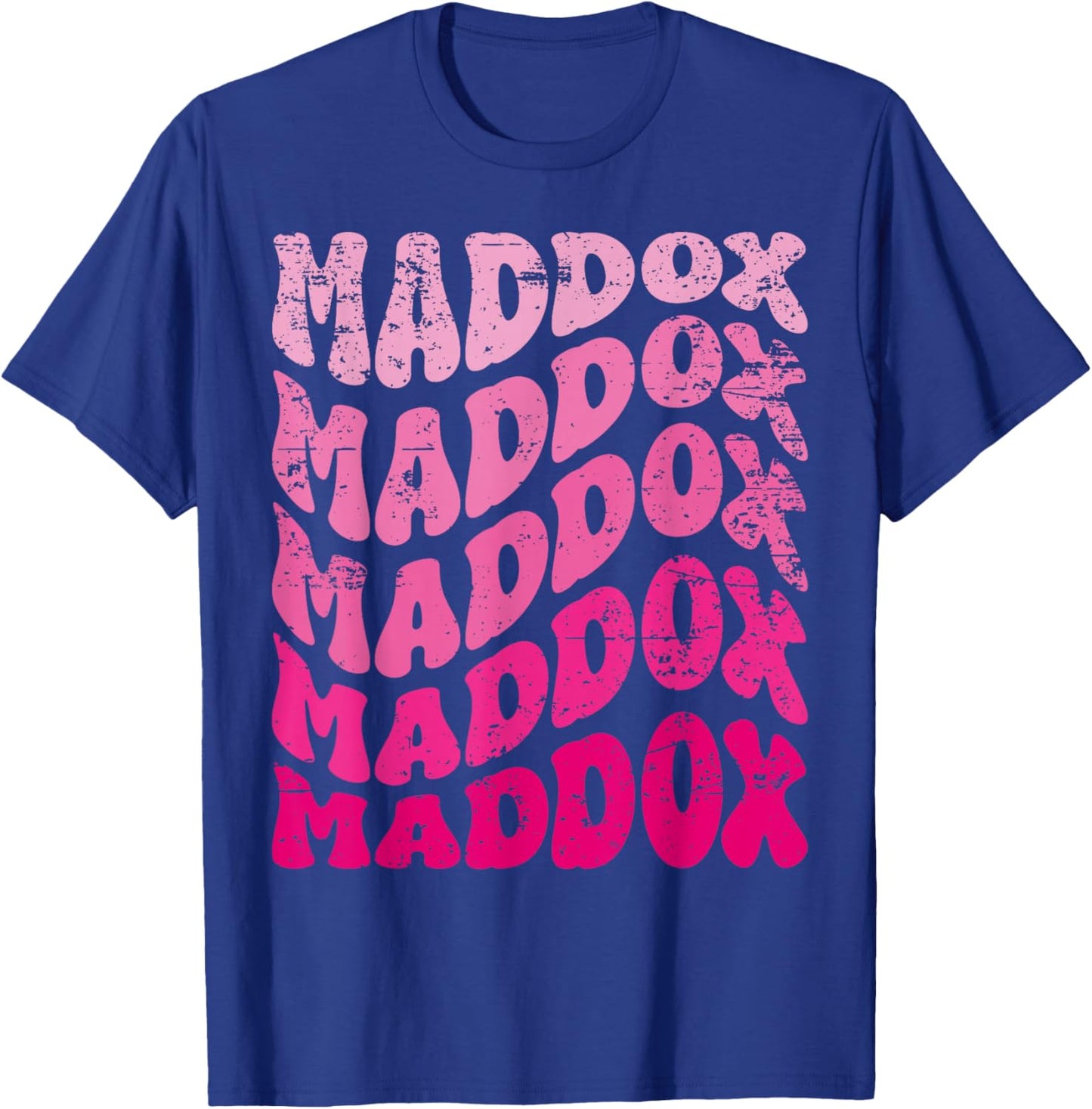 Retro Maddox First Name Personalized Maddox Groovy Vintage T-Shirt - T-Shirt | Royal