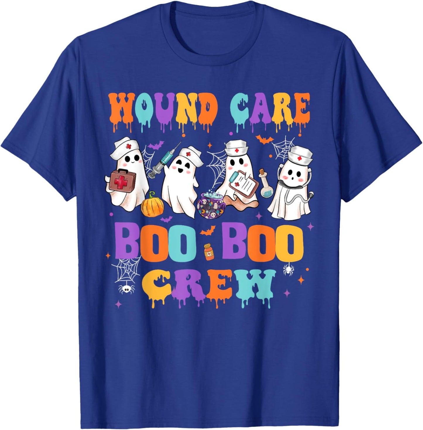 Wound Care Nurse Boo Boo Crew Nurse Halloween Squad Nurse T-Shirt - T-Shirt | Royal