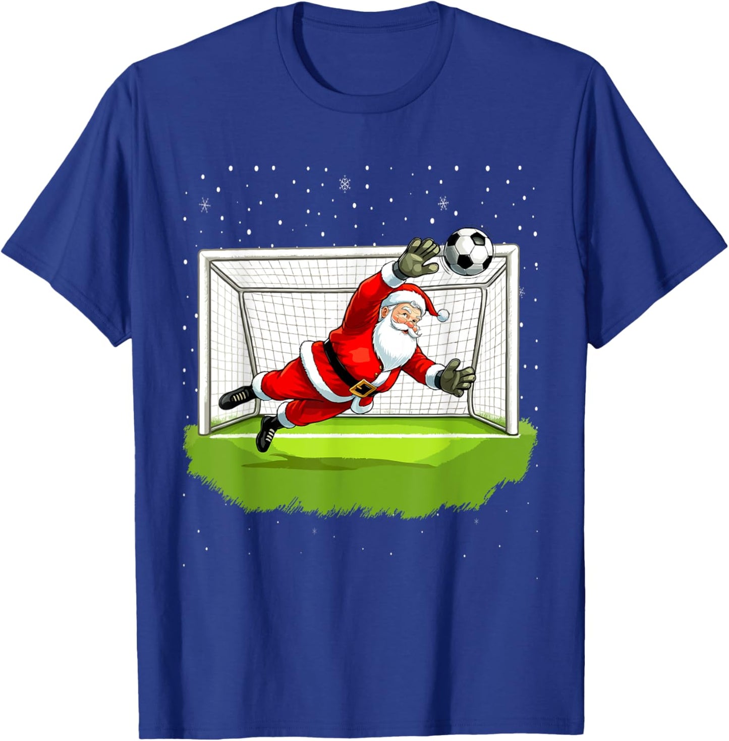 Santa Soccer Goalie Goalkeeper Christmas Sweater T-Shirt - T-Shirt | Royal