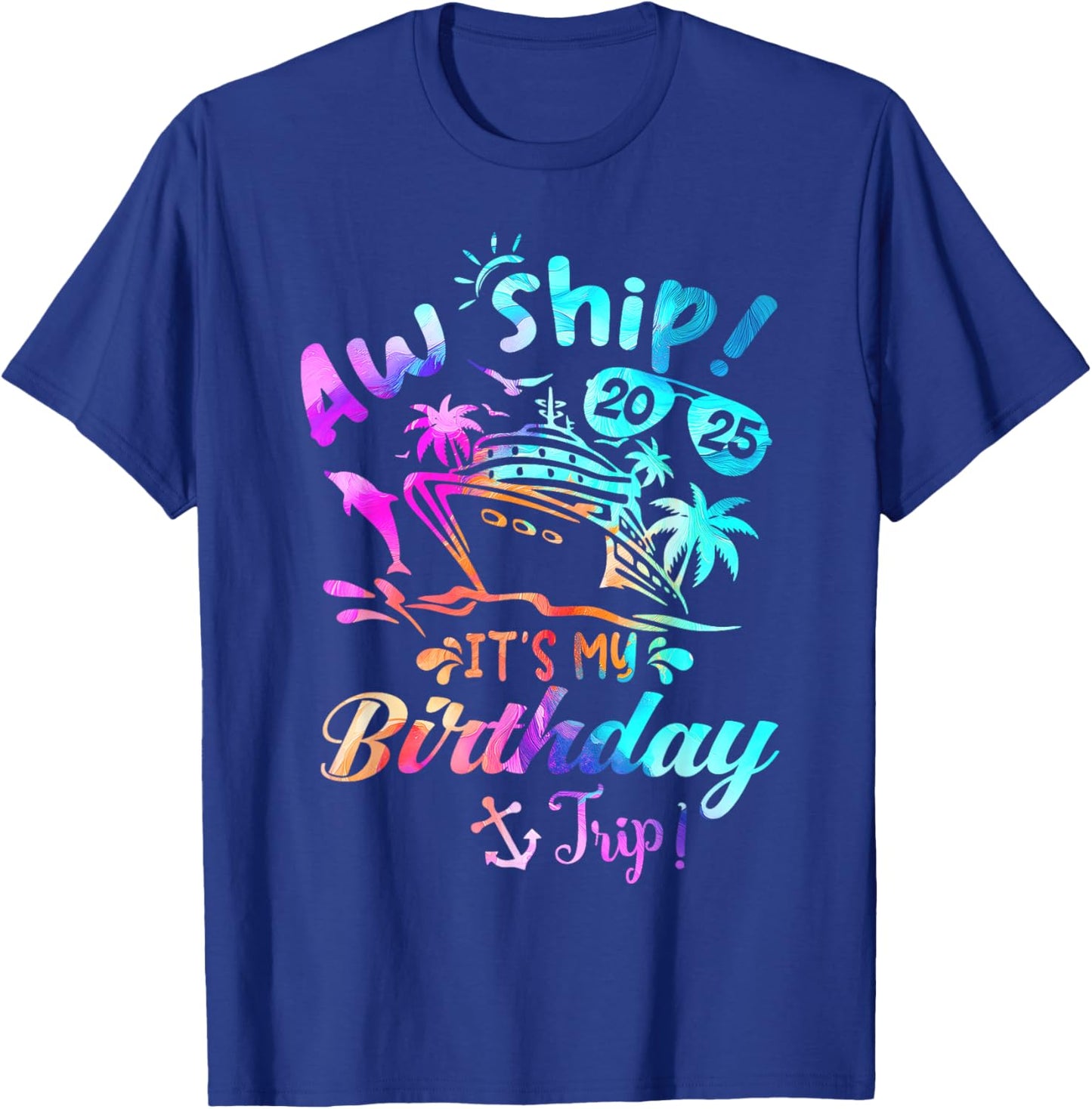 Birthday Cruise Ship Trip Summer Vacation -Adults Kids Black Small T-Shirt - T-Shirt | Royal