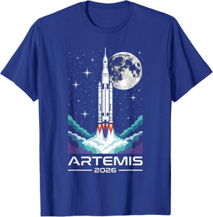 Artemis II Back to the Moon Lunar Mission T-Shirt - T-Shirt | Royal