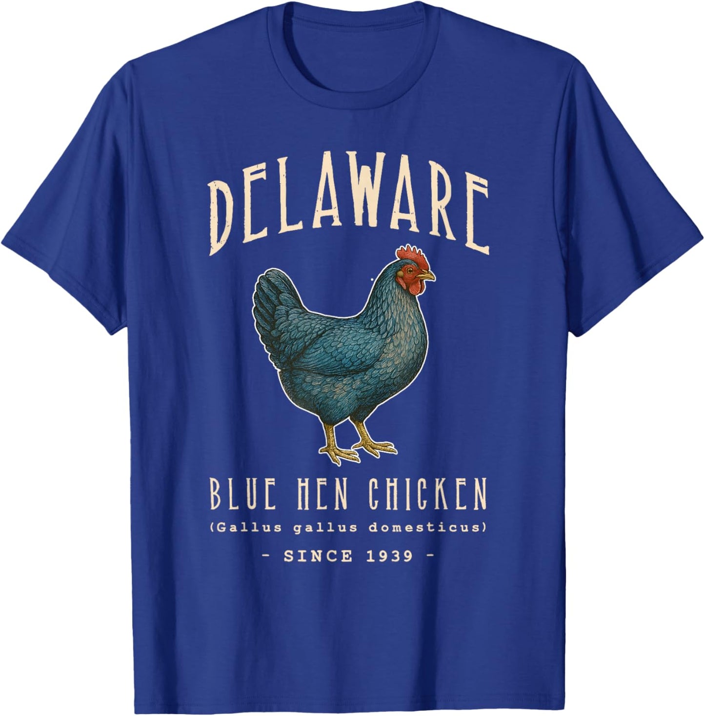 Delaware Blue Hen Chicken State Bird T-Shirt - T-Shirt | Royal