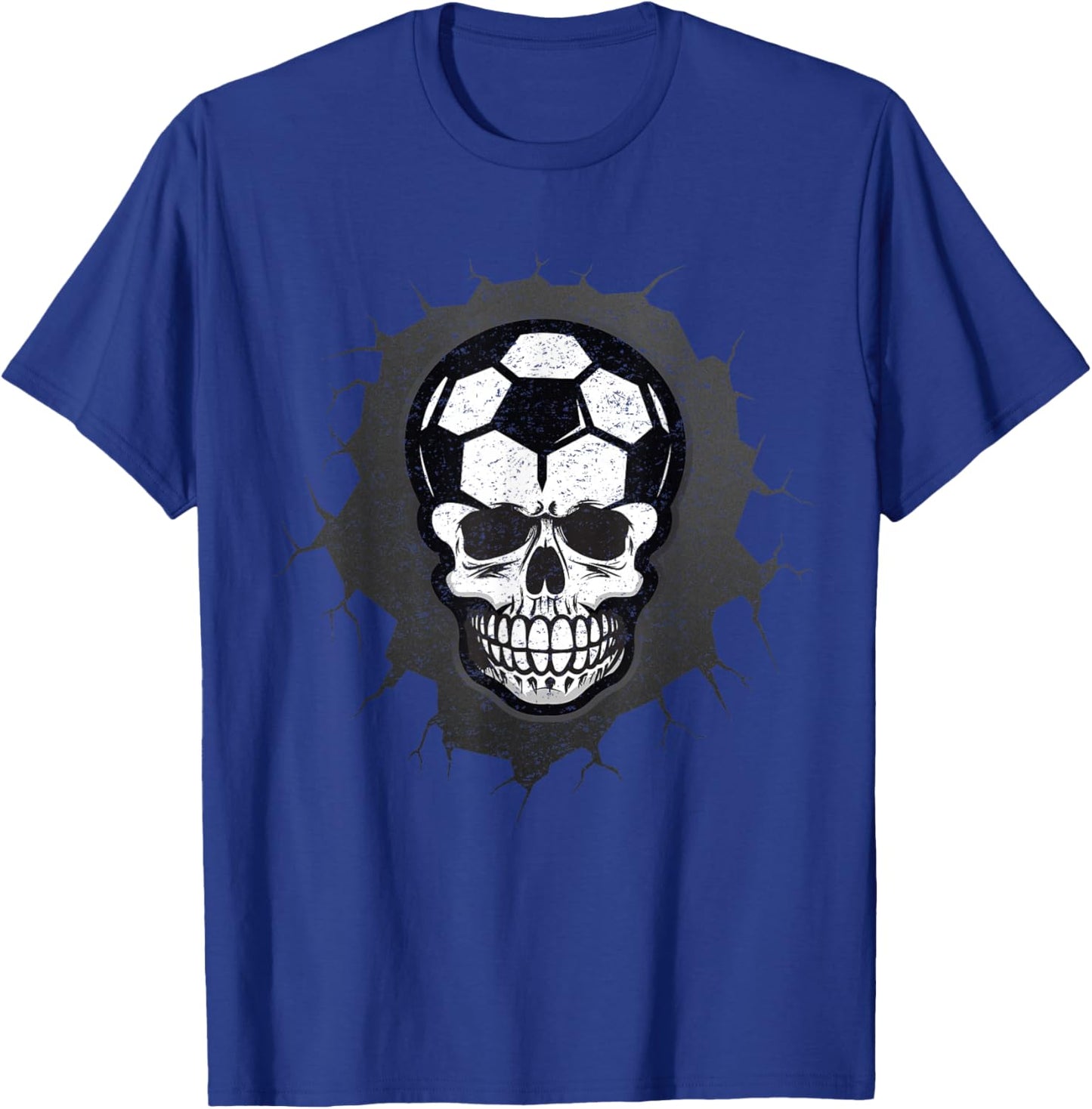 Soccer Skull Halloween, Skeleton Sporty Athlete T-Shirt - T-Shirt | Royal