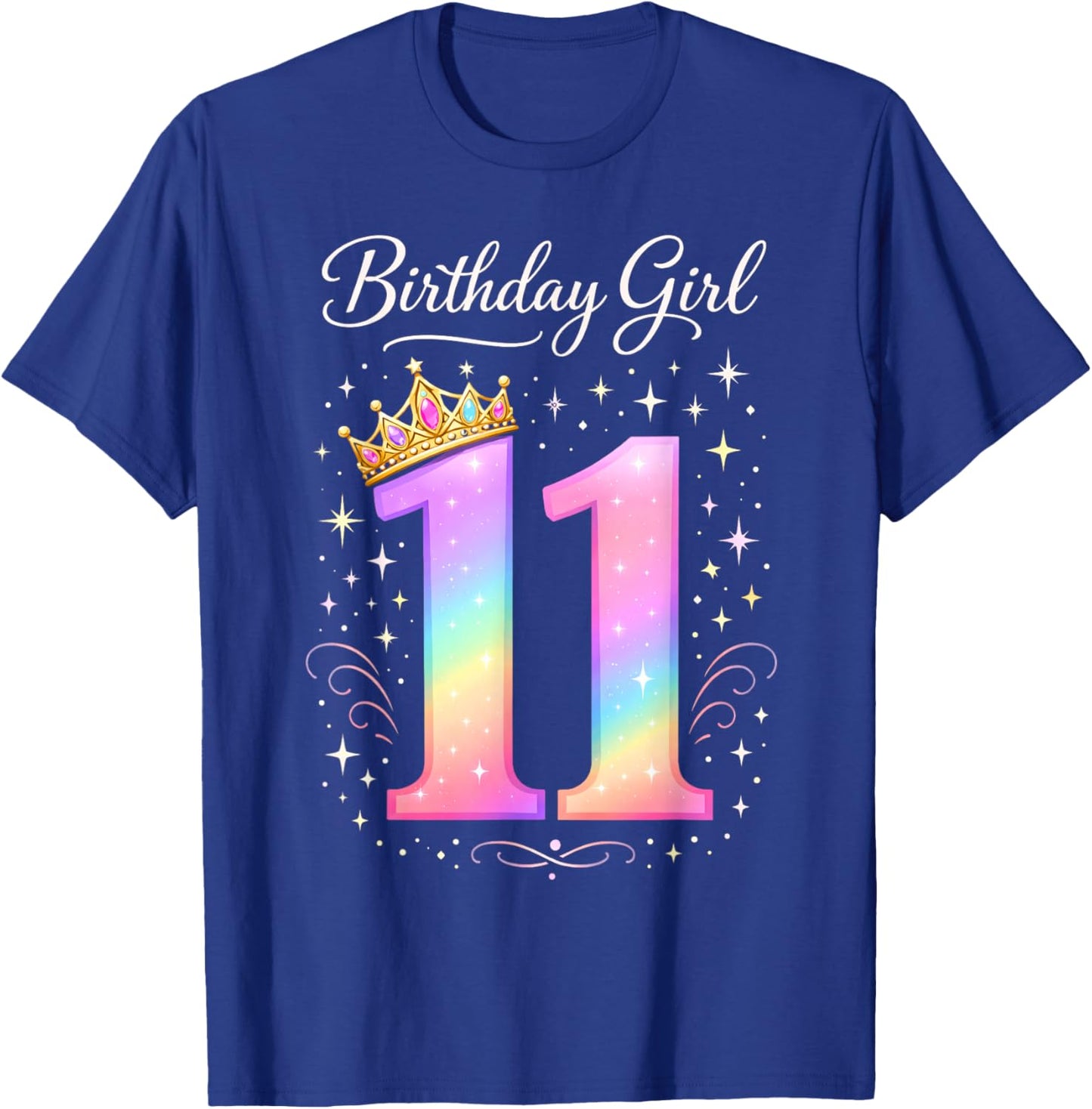 11th Birthday for Girls Eleven 11 Year Old T-Shirt - T-Shirt | Royal