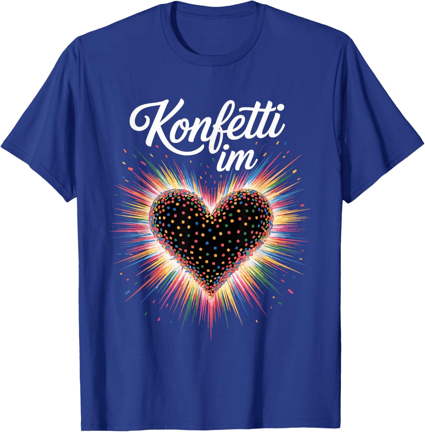 Confetti in the Heart Carnival Costume Women's Fancy Dress Outfit T-Shirt - T-Shirt | Royal