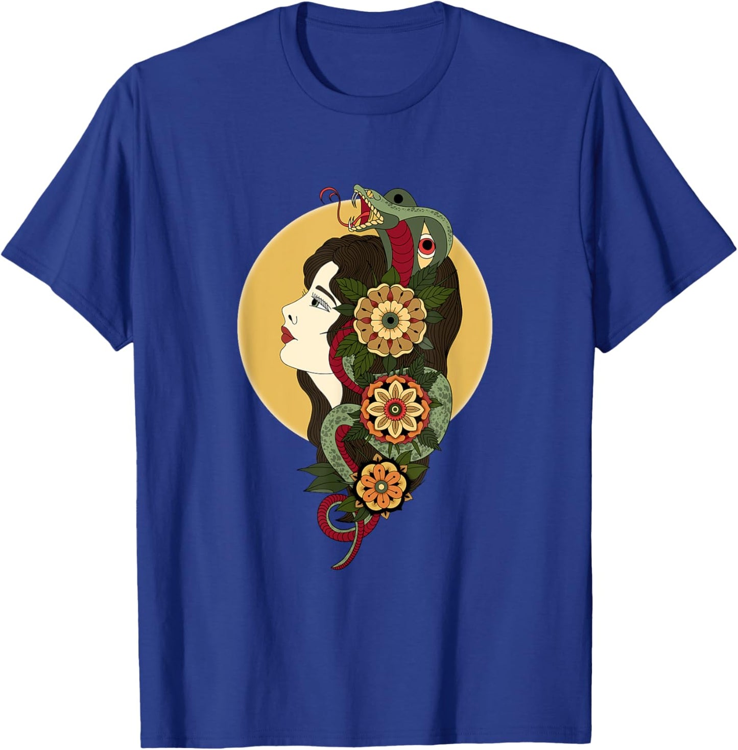 American Traditional Lady Head Tattoo T-Shirt - T-Shirt | Royal