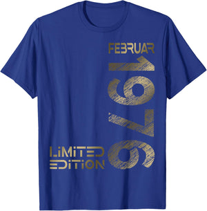 February 1976 Man Woman 50th Birthday Limited Edition T-Shirt - T-Shirt | Royal