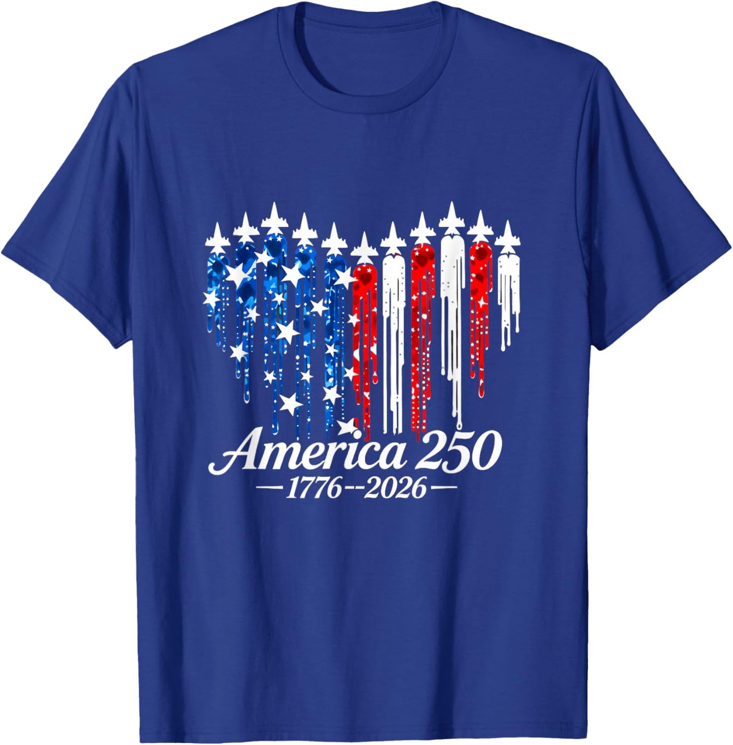 America 250 Heart Flag Drip Patriotic 1776-2026 Women T-Shirt - T-Shirt | Royal