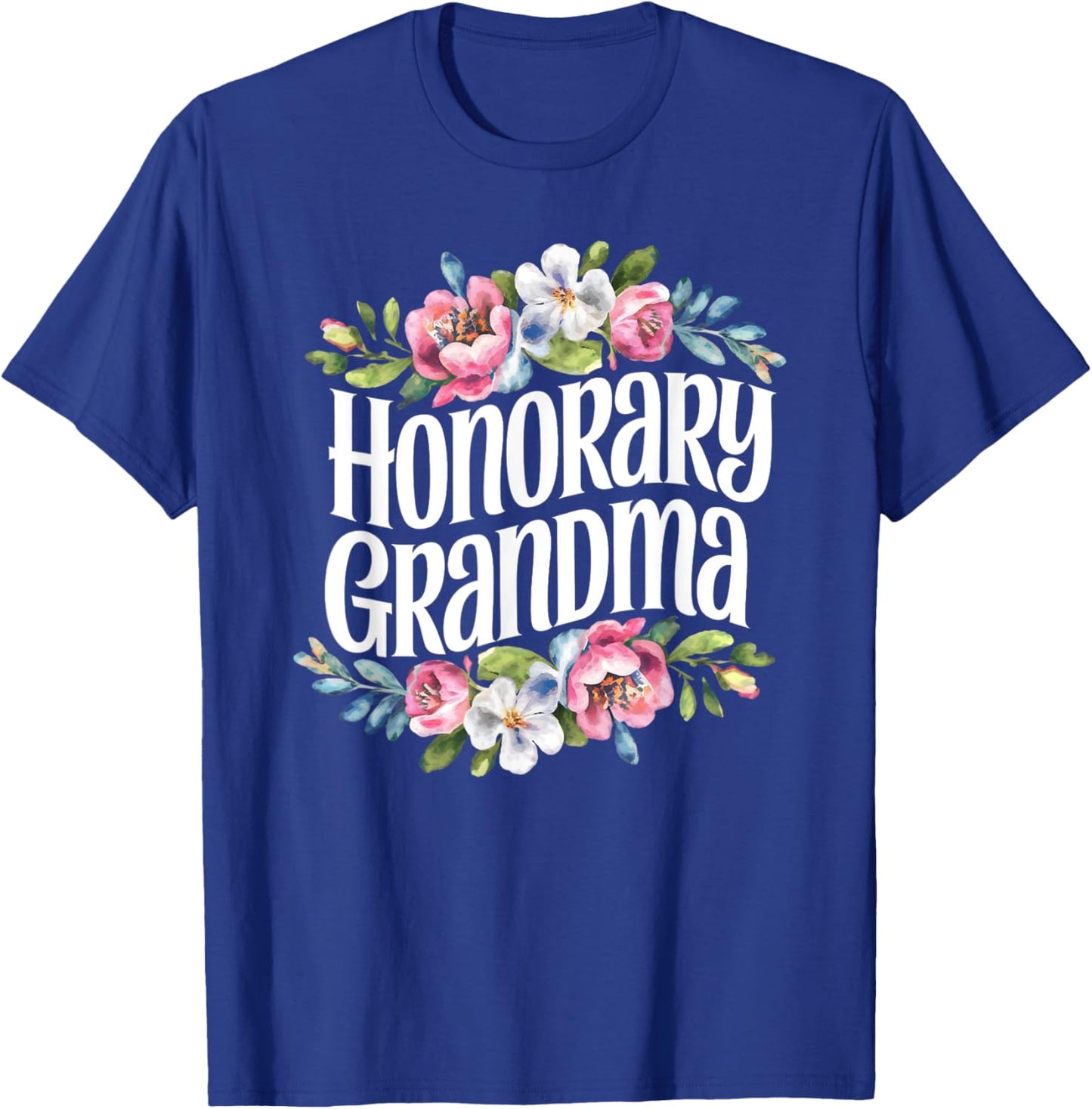 Honorary Grandma Floral T-Shirt - T-Shirt | Royal