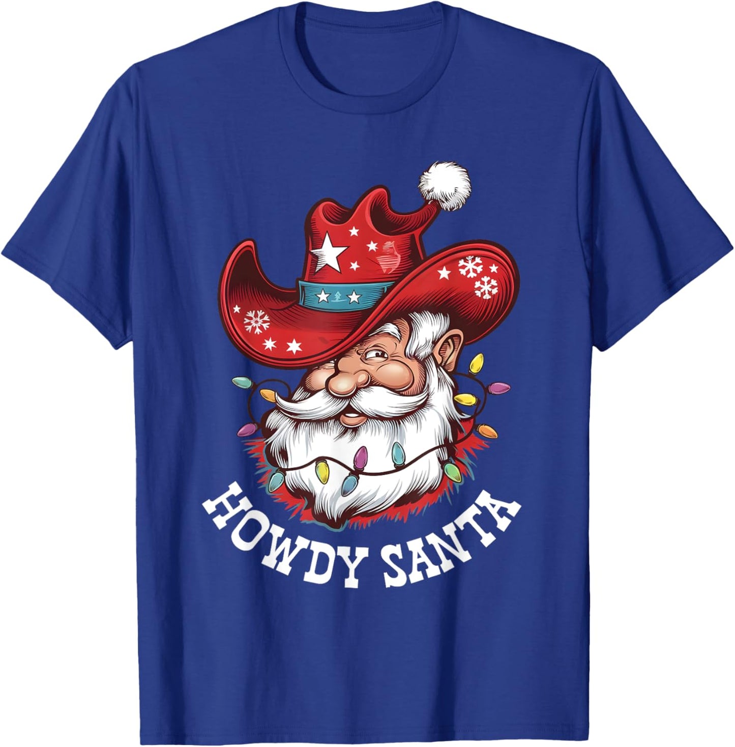 Howdy Santa Cowboy Western Christmas Funny Xmas Costumes T-Shirt - T-Shirt | Royal