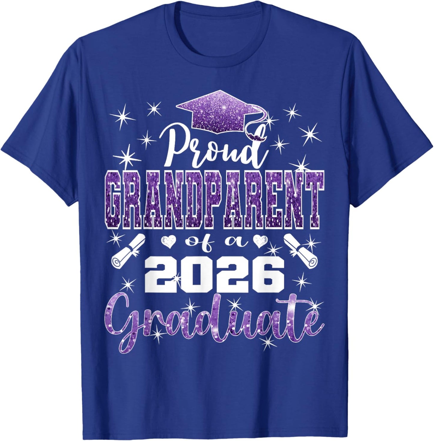 Super Proud Grandparent of 2026 Graduate Graduation Family T-Shirt - T-Shirt | Royal