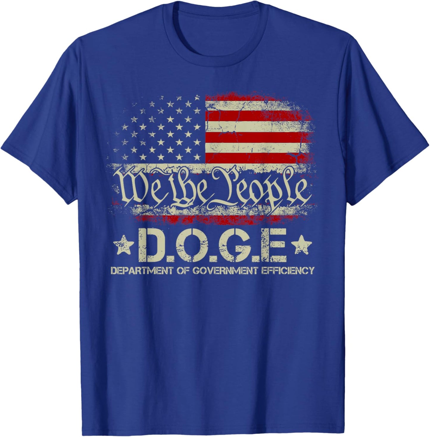 DOGE D.O.G.E. Department Of Government Efficiency US Flag T-Shirt - T-Shirt | Royal