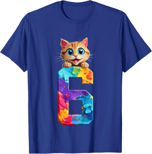 CATS 6 YEARS CAT 6TH BIRTHDAY Kids T-Shirt - T-Shirt | Royal