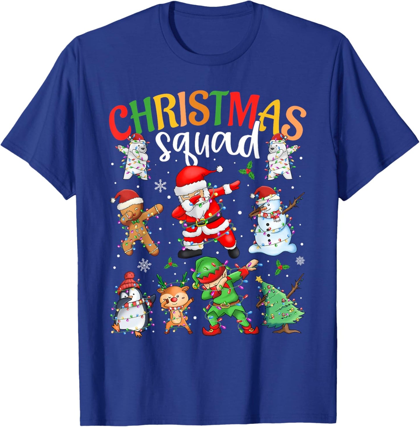 Christmas Squad Santa Dabbing Elf Family Matching Pajamas T-Shirt - T-Shirt | Royal