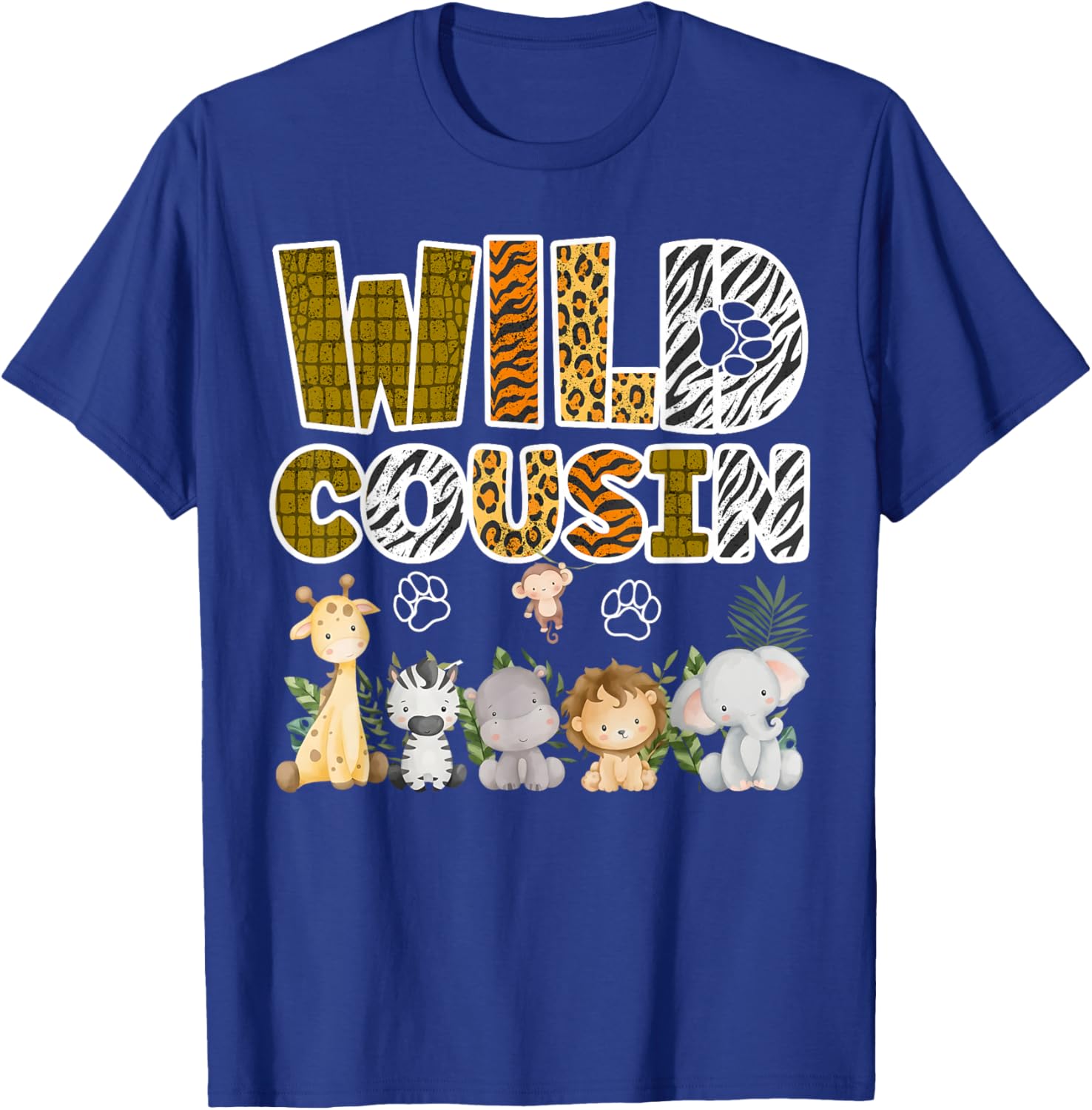 Wild Cousin Zoo Born Two be Wild B-Day Safari Jungle Animal T-Shirt - T-Shirt | Royal