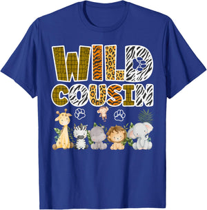 Wild Cousin Zoo Born Two be Wild B-Day Safari Jungle Animal T-Shirt - T-Shirt | Royal