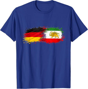 Iran & Germany Together, Half German, Half Iranian T-Shirt - T-Shirt | Royal