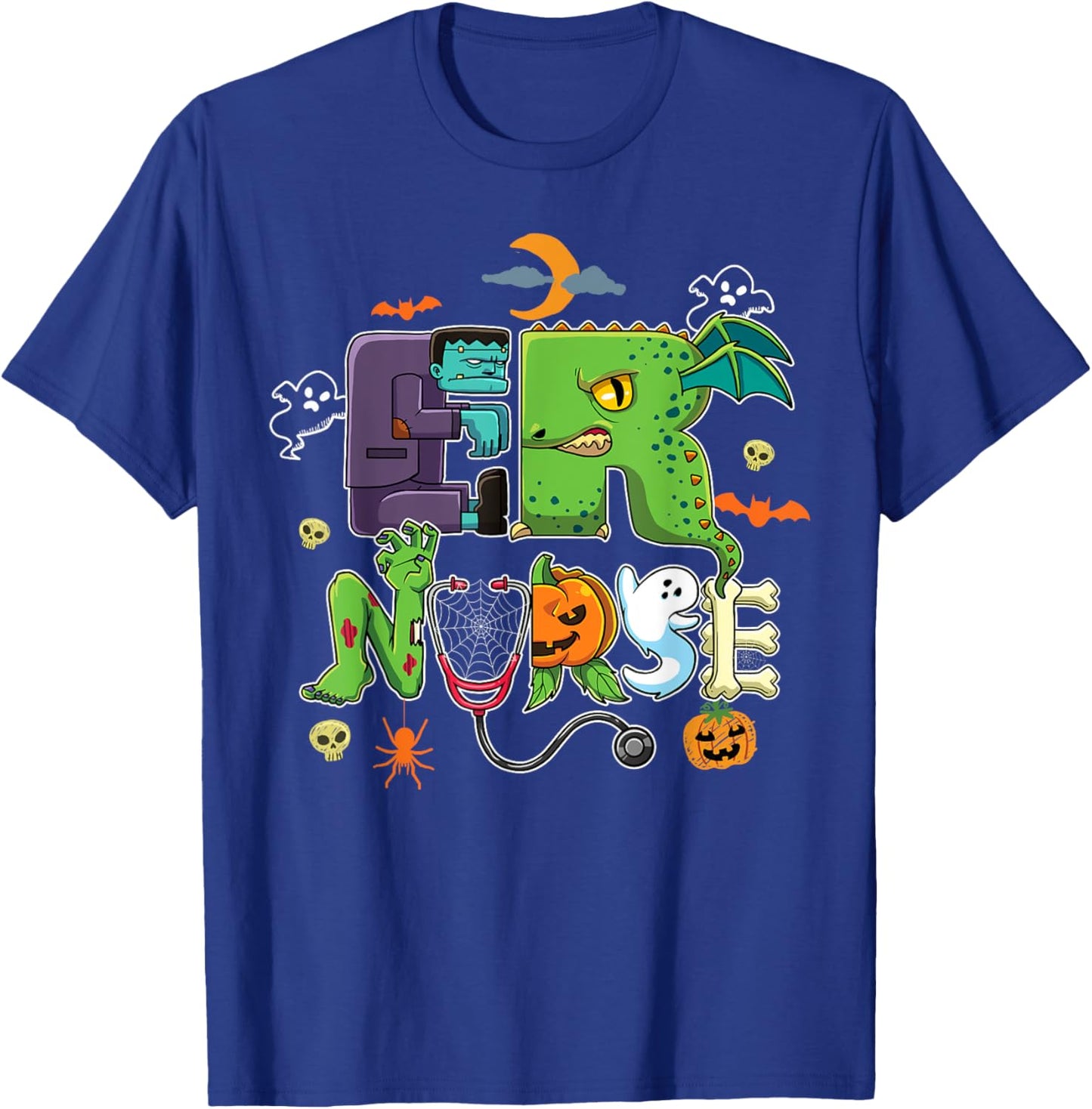 Halloween ER Nurse Emergency Room Department Spooky Costume T-Shirt - T-Shirt | Royal