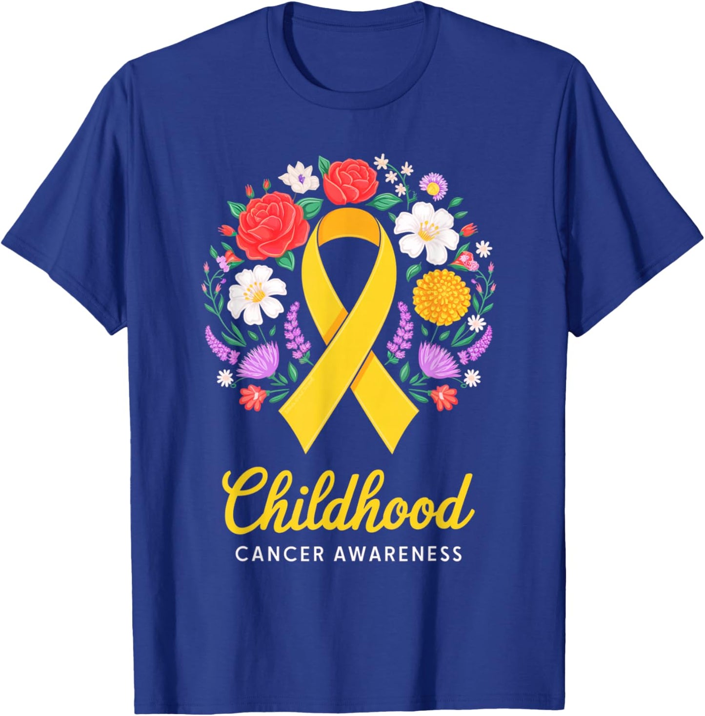 We Fight Together Yellow Ribbon Childhood Cancer Awareness T-Shirt - T-Shirt | Royal