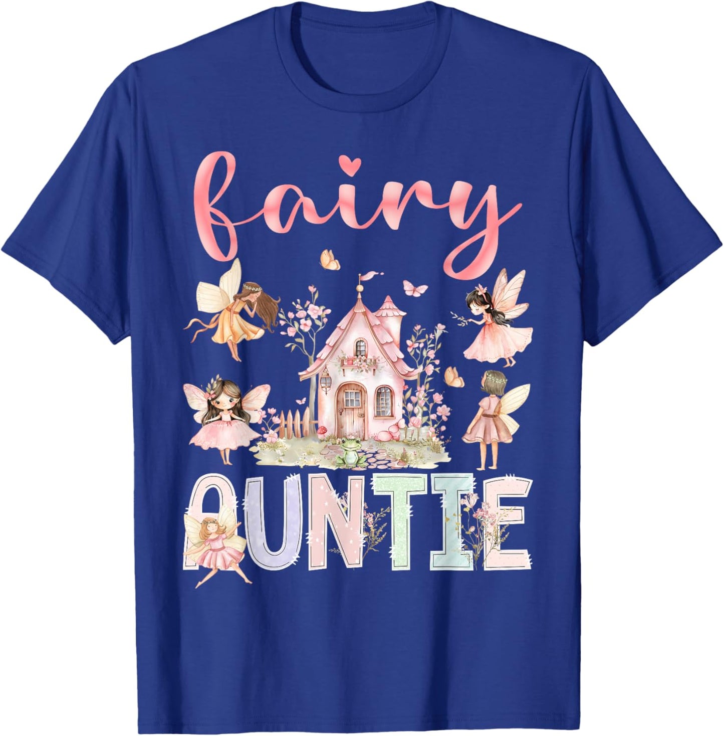Fairy Auntie Magical Floral Funny Birthday Girl Fairytale T-Shirt - T-Shirt | Royal