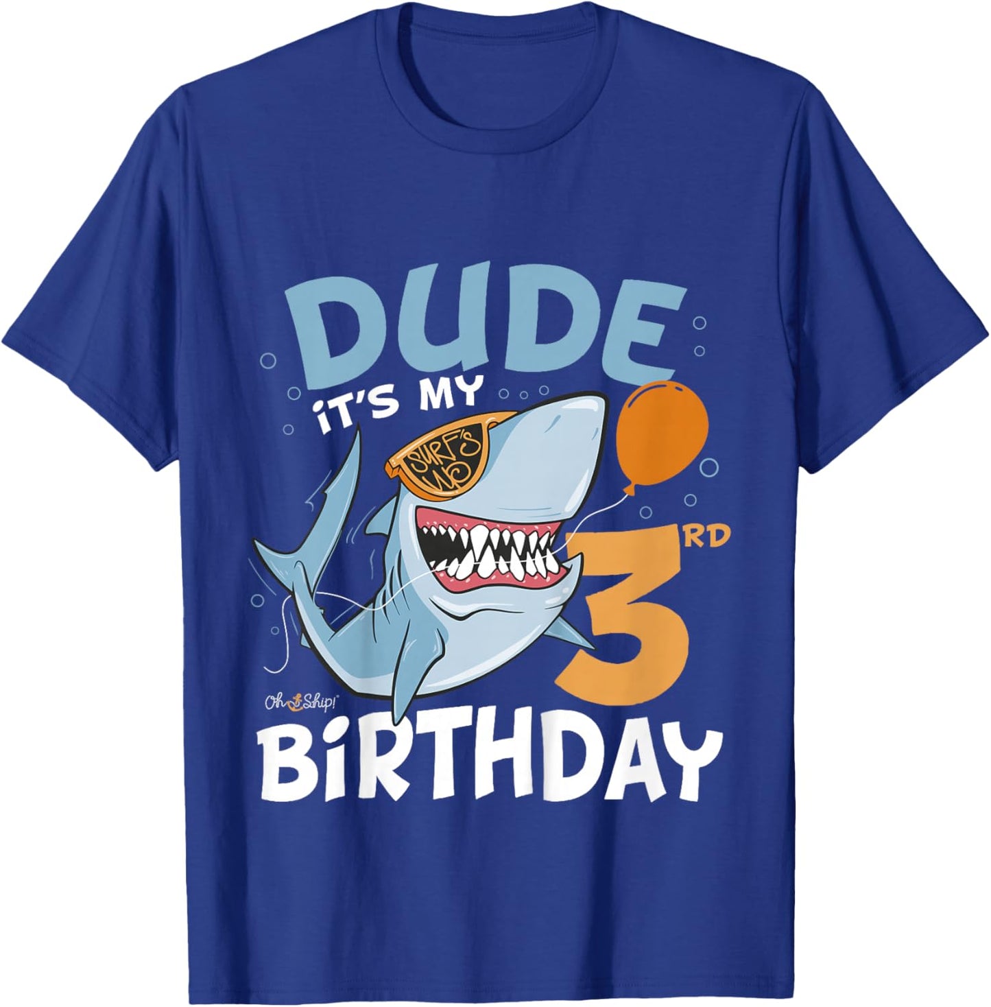 Kids Dude it's my 3rd Birthday - Fun Shark 3rd Birthday Boy T-Shirt - T-Shirt | Royal