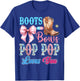 Boots or Bows Pop Pop Loves You Gender Reveal Party T-Shirt - T-Shirt | Royal