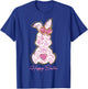 Happy Easter Bunny Girls Easter Women Pink Floral Coquette T-Shirt - T-Shirt | Royal