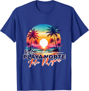 Playa Norte Isla Mujeres Mexico Sunset Beach Souvenir Men Women Kids T-Shirt - T-Shirt | Royal