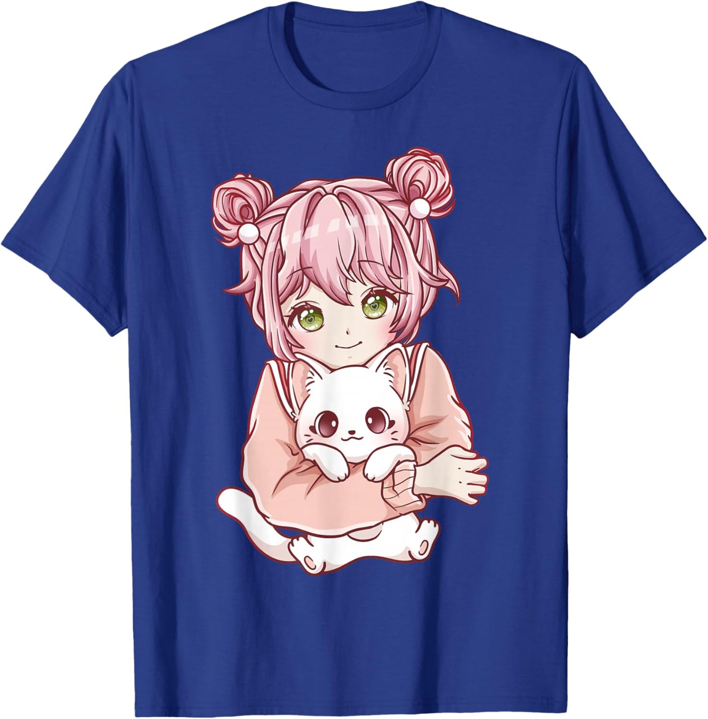 Anime Girl Cat Cats Kawaii T-Shirt - T-Shirt | Royal