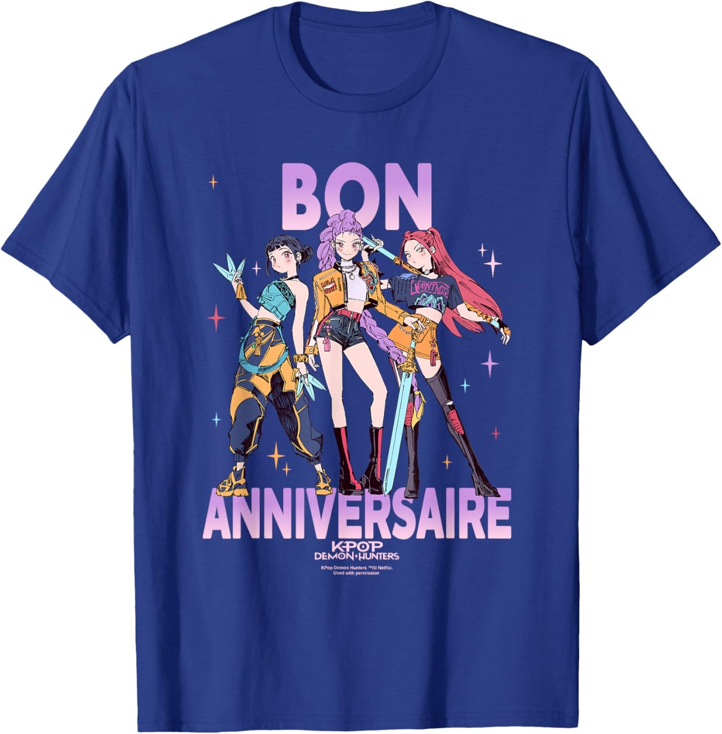 Kpop Demon Hunters Huntrix Happy Birthday Birthday T-Shirt - T-Shirt | Royal
