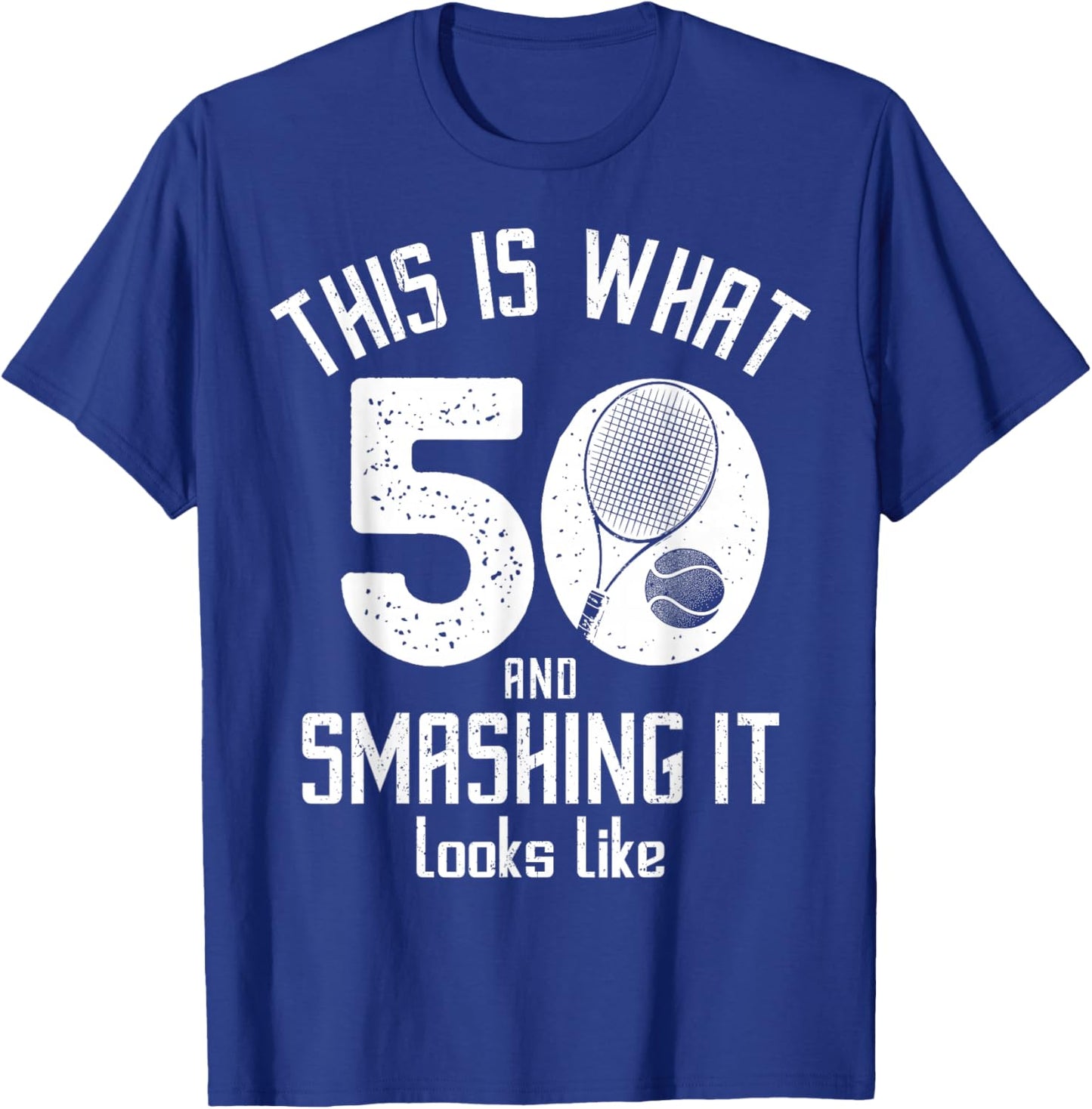 Funny Tennis Player 50th Birthday 50 Years Old Tennis T-Shirt - T-Shirt | Royal