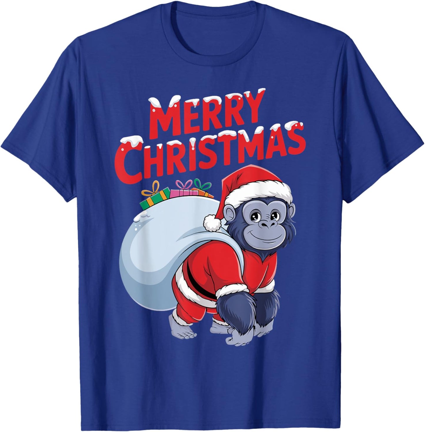 Xmas Gorilla Santa on Gorilla Christmas T-Shirt - T-Shirt | Royal
